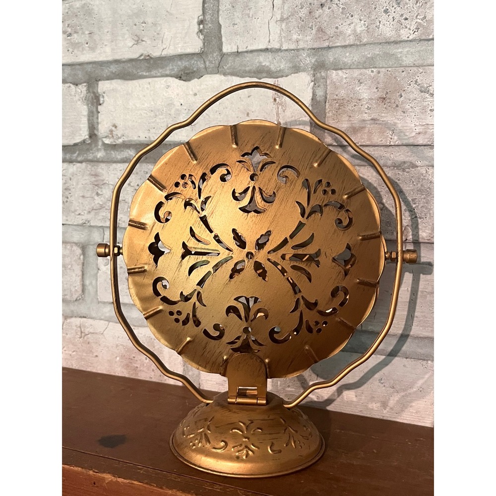 Vintage Tiered Dessert Stand Serving Tray Clamshell Design w filigree cutouts